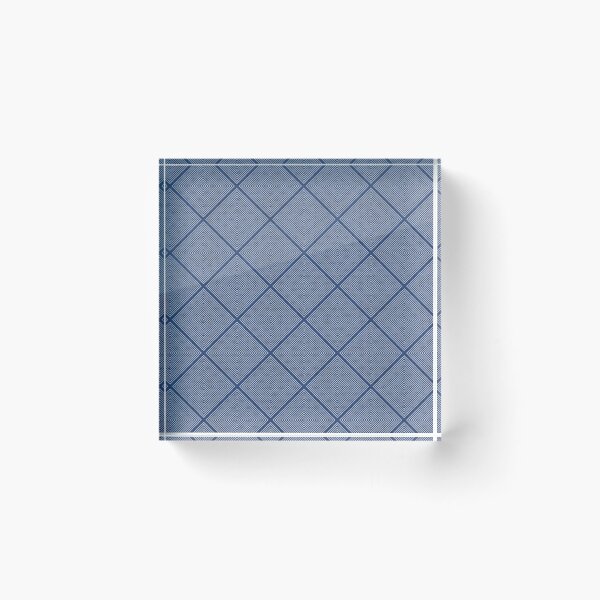 Item preview, Stitched Diamond Grid Print in Indigo designed and sold by House of Haha.