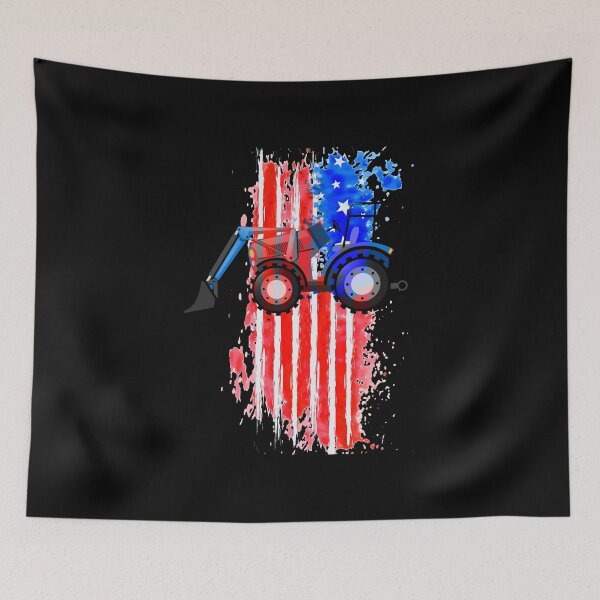 Item preview, US Flag Tractor Farmer Front Loader Kids Digger designed and sold by Vroomie.