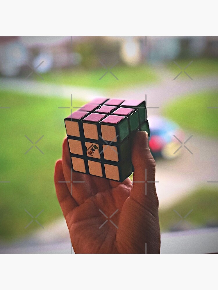 Cool Solved Rubik S Cube With Blurry Background Greeting Card By Boogwout Redbubble - roblox cube toy