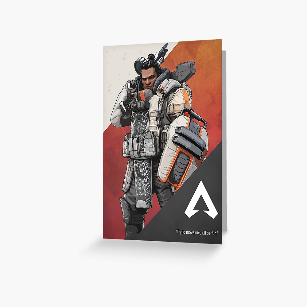 Apex Legends Gibraltar Cutout Character Poster Greeting Card By Gemini Phoenix Redbubble
