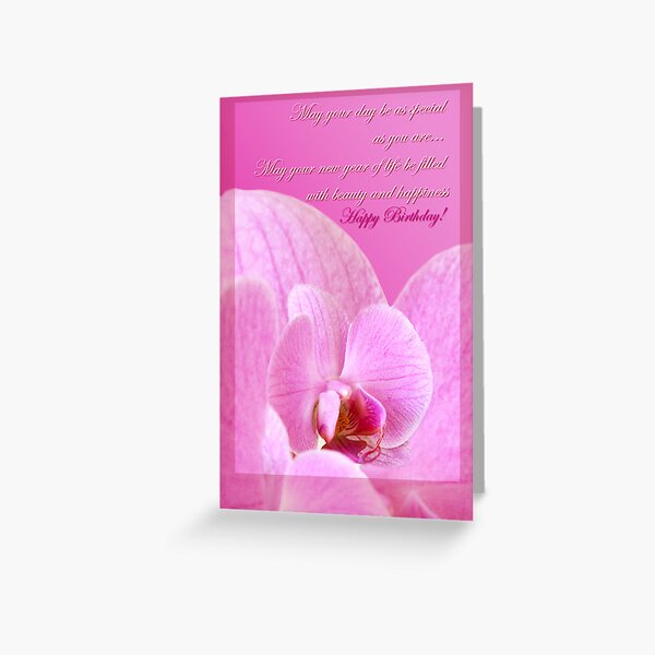 Pink Orchid  - birthday card Greeting Card