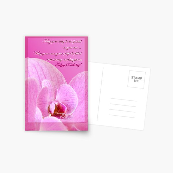 Pink Orchid  - birthday card Postcard