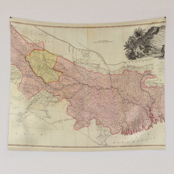 Item preview, Map of Bengal, Bahar, Oude and Allahabad, India by James Rennell (1786) designed and sold by allhistory.