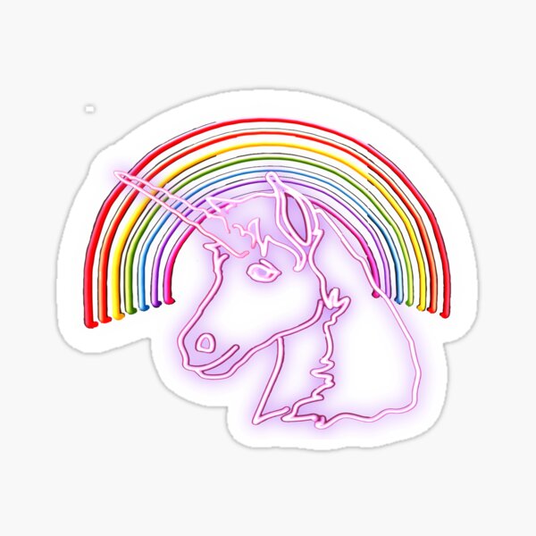 Neon Unicorn Sticker