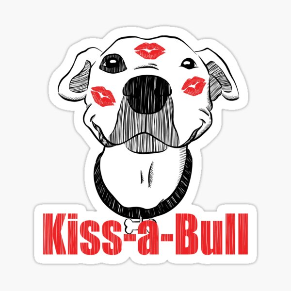 Item preview, Pitbull - Kiss-a-Bull (Kissable) Red Kisses designed and sold by SnoringDragon.