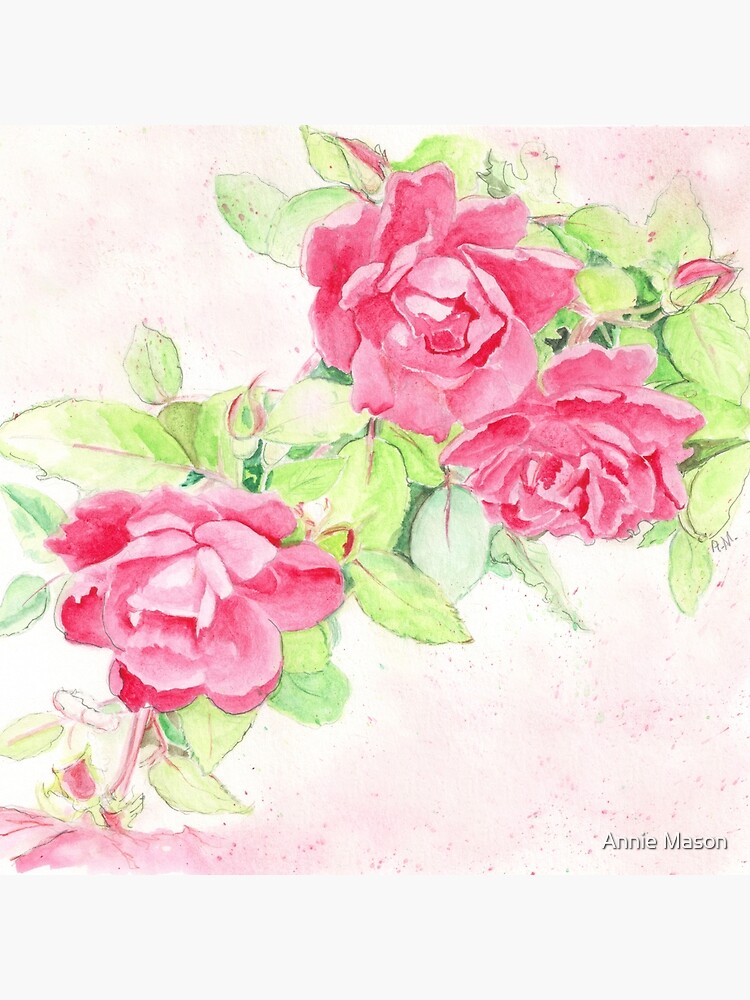 Thumbnail 2 of 2, Art Board Print, Cafe Roses designed and sold by Annie Mason.