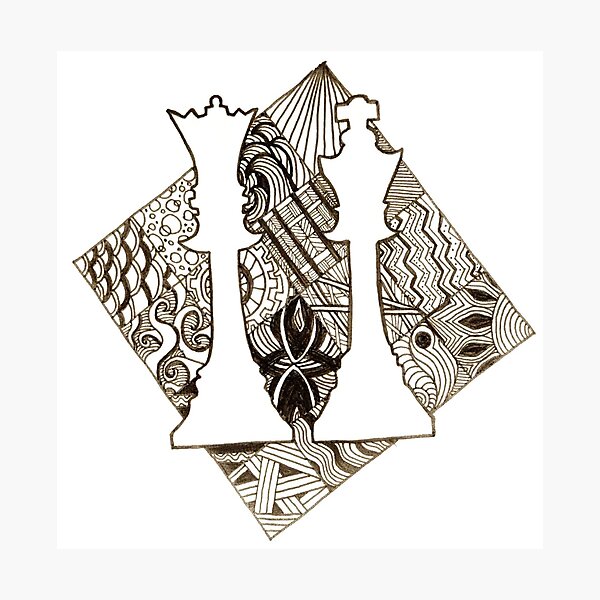 Item preview, Zentangle Chess designed and sold by Zen's Doodles.
