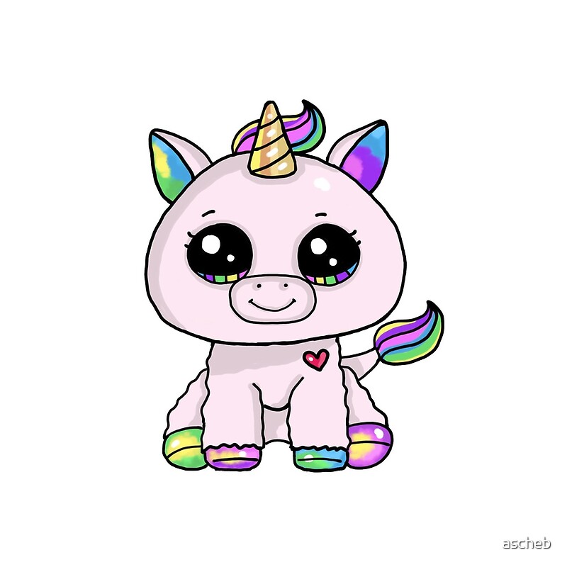 Unicorn Kawaii By Ascheb Redbubble