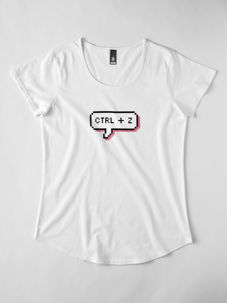 Alternate view of CTRL + Z - Pixel Speech Bubble - (Pink) Premium Scoop T-Shirt