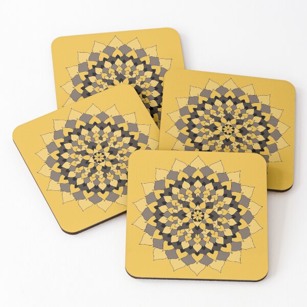 Item preview, Yellow and Silver Floral Mandala designed and sold by Elvira Draat.