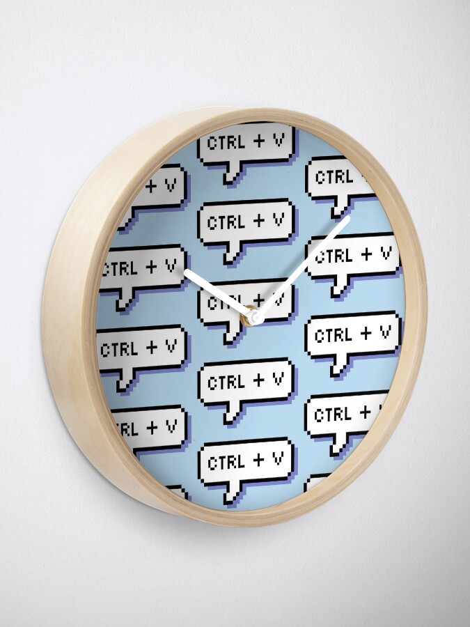 Alternate view of CTRL + V - Pixel Speech Bubble - (Blue) Clock