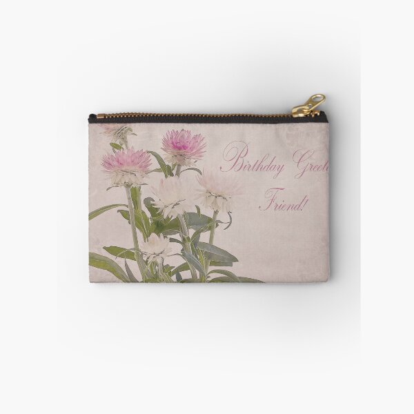 Item preview, Birthday Greetings Friend - Straw Flowers designed and sold by Sandra Foster.