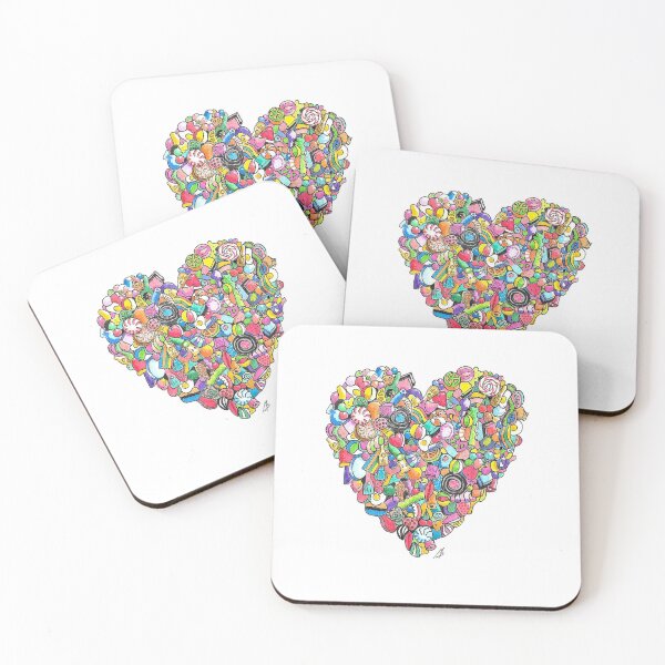 Item preview, Sweetheart - Hand Drawn Heart Made of Sweets designed and sold by Maddy Bennett.