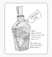 Zentangle Drink Me Sticker