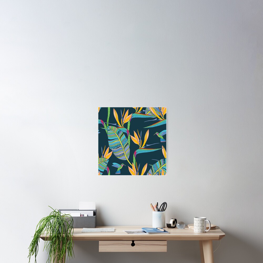 Bohemian Birds of Paradise Poster