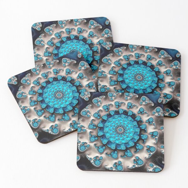 Item preview, Ivory Blue Maximum Depth Fractal Art designed and sold by Vicky Brago-Mitchell®.