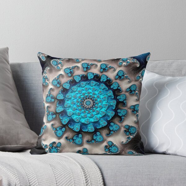 Item preview, Ivory Blue Maximum Depth Fractal Art designed and sold by Vicky Brago-Mitchell®.