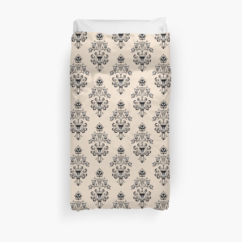 Haunted Mansion Wallpaper Hazelnut #Pastel Duvet Cover
