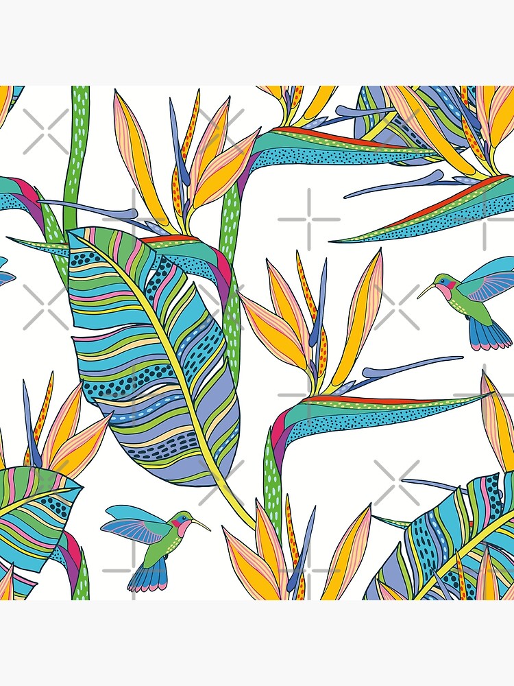 Bohemian Birds of Paradise on white by nadyanadya
