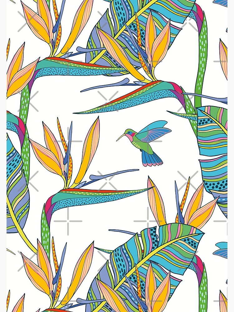 Bohemian Birds of Paradise on white by nadyanadya
