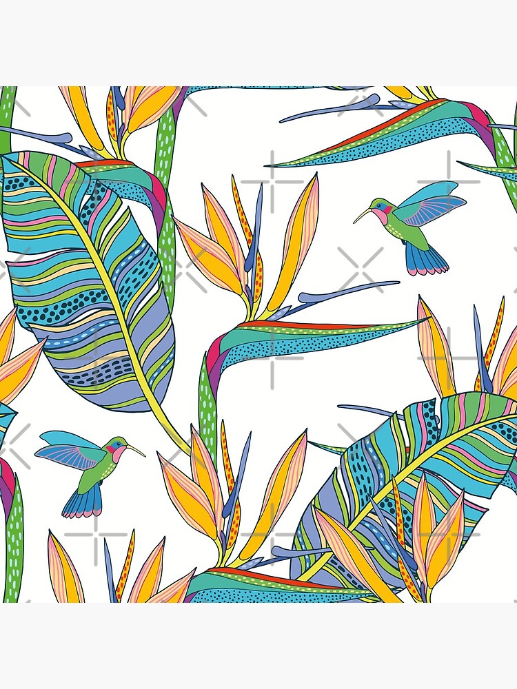 Bohemian Birds of Paradise on white by nadyanadya
