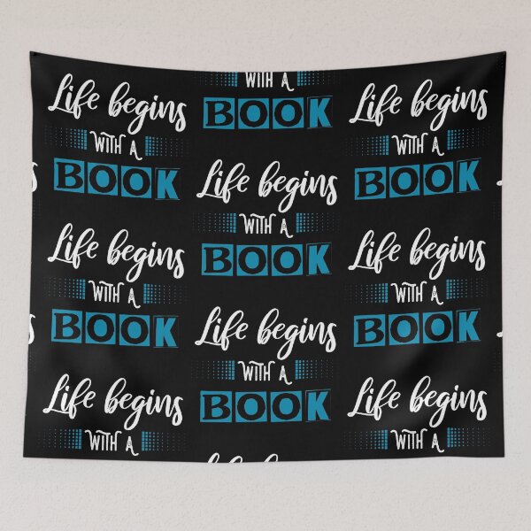 Item preview, Life begins with a book | bookrebels | book lover | bookworm | reading | reader designed and sold by Bookrebels.