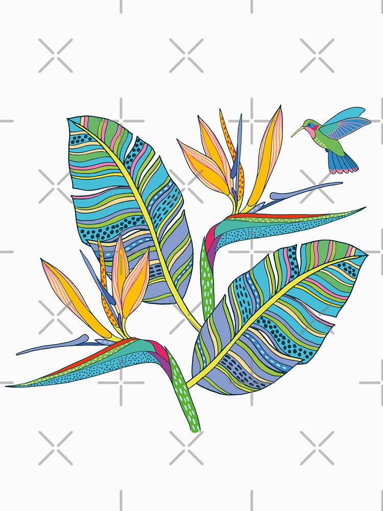 Bohemian Birds of Paradise on white by nadyanadya