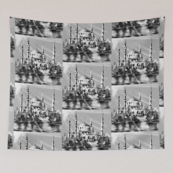 Item preview, Blue MOSQUE Black and white designed and sold by Julia Grammer-Begley.