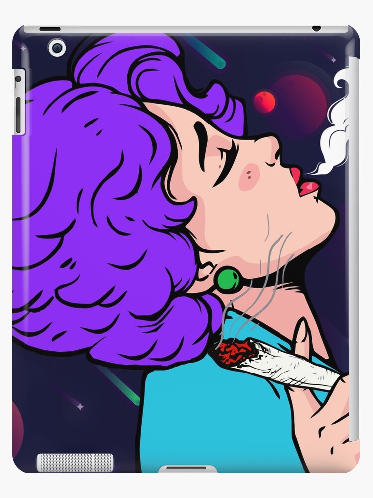 Beautiful Girl Smoking Pop Art cartoon