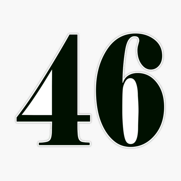 NUMBER ----46 ----BLACK | Sticker