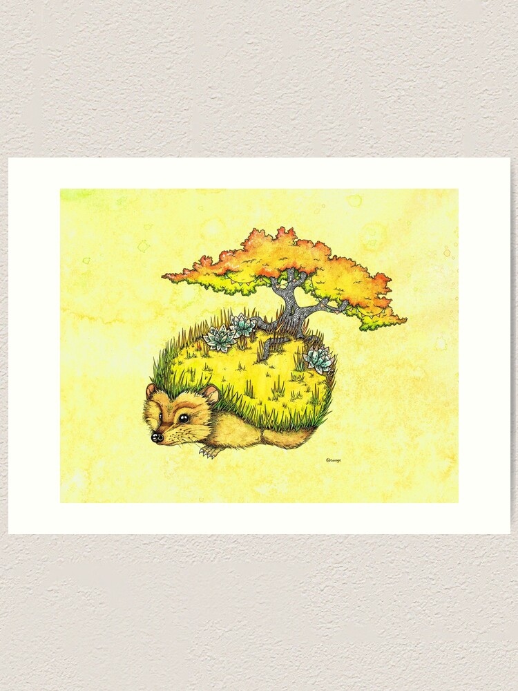Alternate view of Hedgehog Garden Art Print