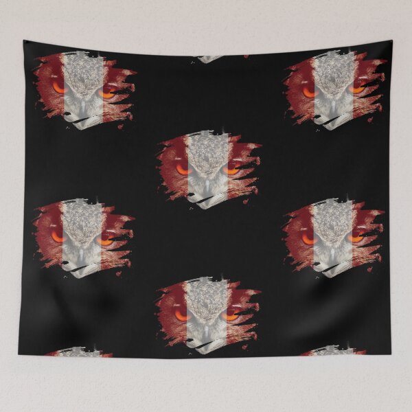 Item preview, Peru Flag and Menacing Owl designed and sold by ockshirts.