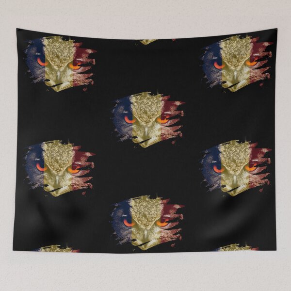 Item preview, Romania Flag and Menacing Owl designed and sold by ockshirts.