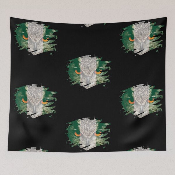 Item preview, Nigeria Flag and Menacing Owl designed and sold by ockshirts.