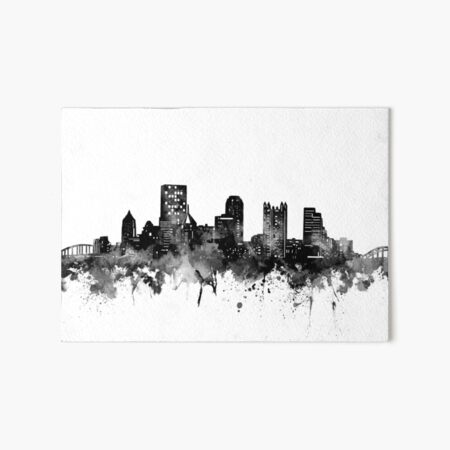 Pittsburgh Skyline Outline Drawing Art Board Print for Sale by