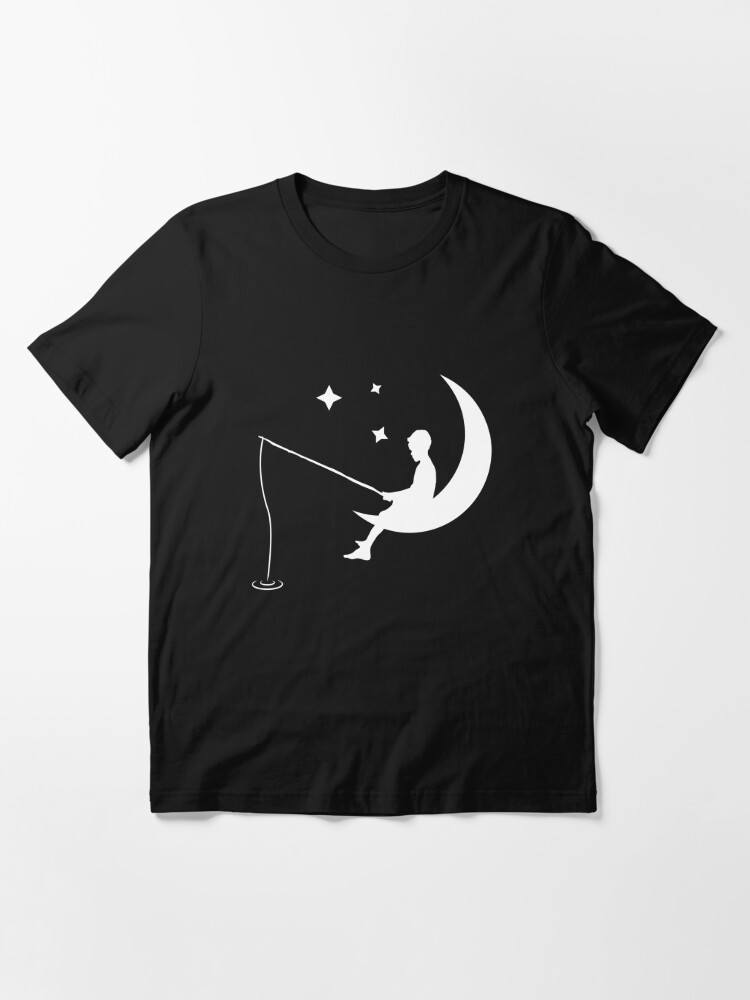 Boy Fishing Off the Moon - White | Essential T-Shirt