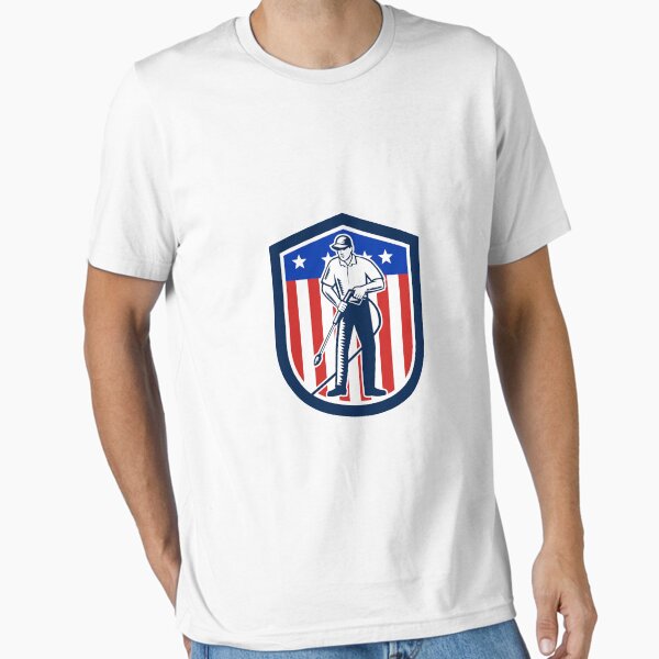 Item preview, American Pressure Washing USA Flag Shield Retro designed and sold by patrimonio.