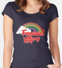 Feminist killjoy retro rainbow Women's Fitted Scoop T-Shirt