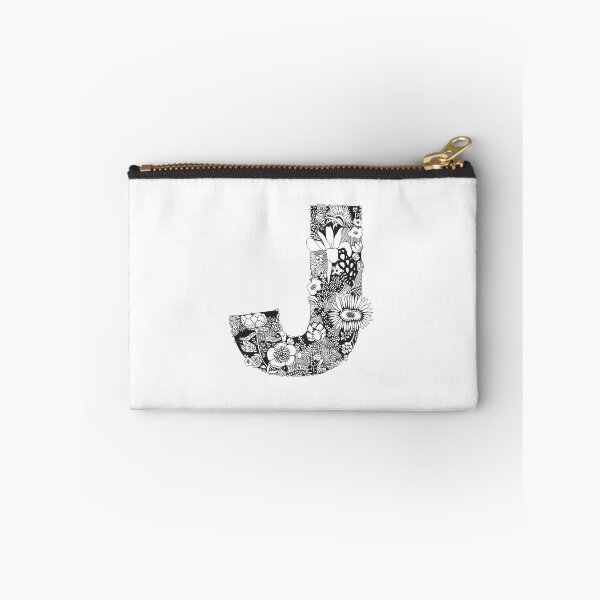 Item preview, Letter J | Black and white | Flower Pattern | Typography | Name art | Custom designed and sold by hayleylauren.