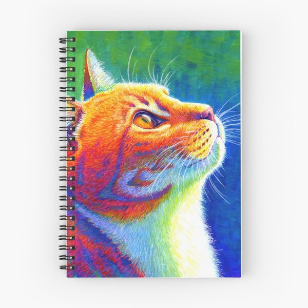 Item preview, Anticipation - Psychedelic Rainbow Orange Tabby Cat designed and sold by Rebecca Wang.