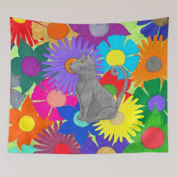 Item preview, Floral Cat designed and sold by The Rage Garden.