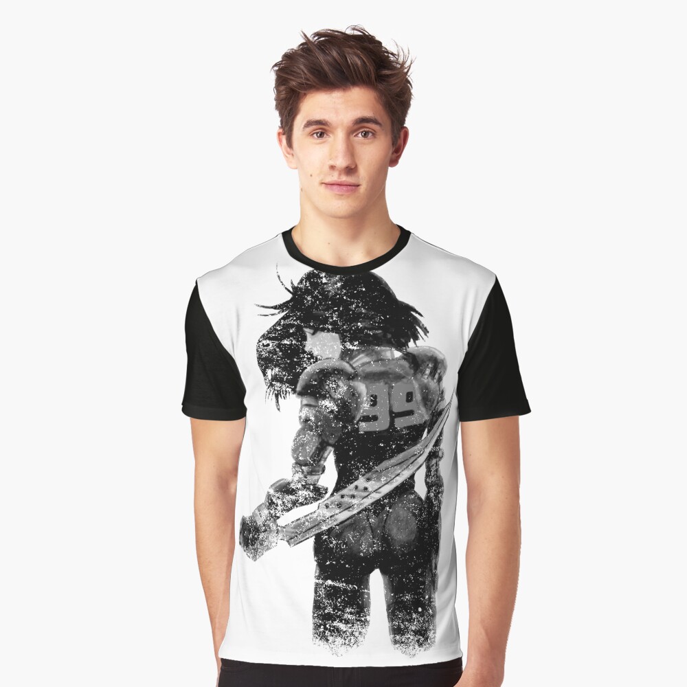 Manga Angel watercolor distressed in black and white Graphic T-Shirt