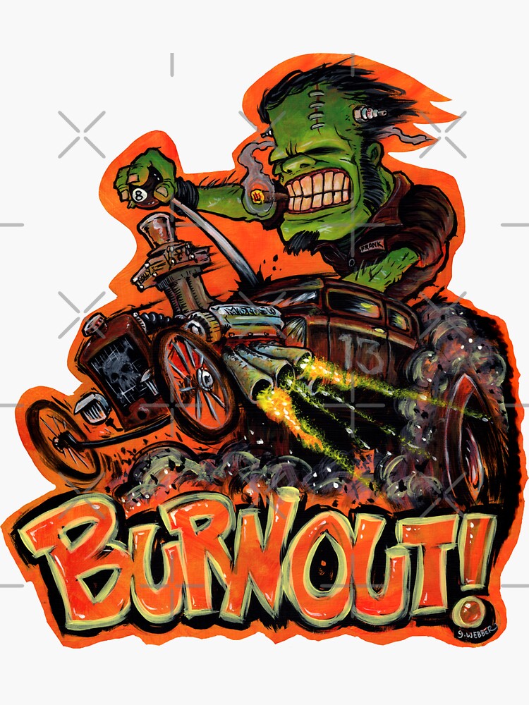 BURNOUT Hot Rod Monster Art by gWebberArts