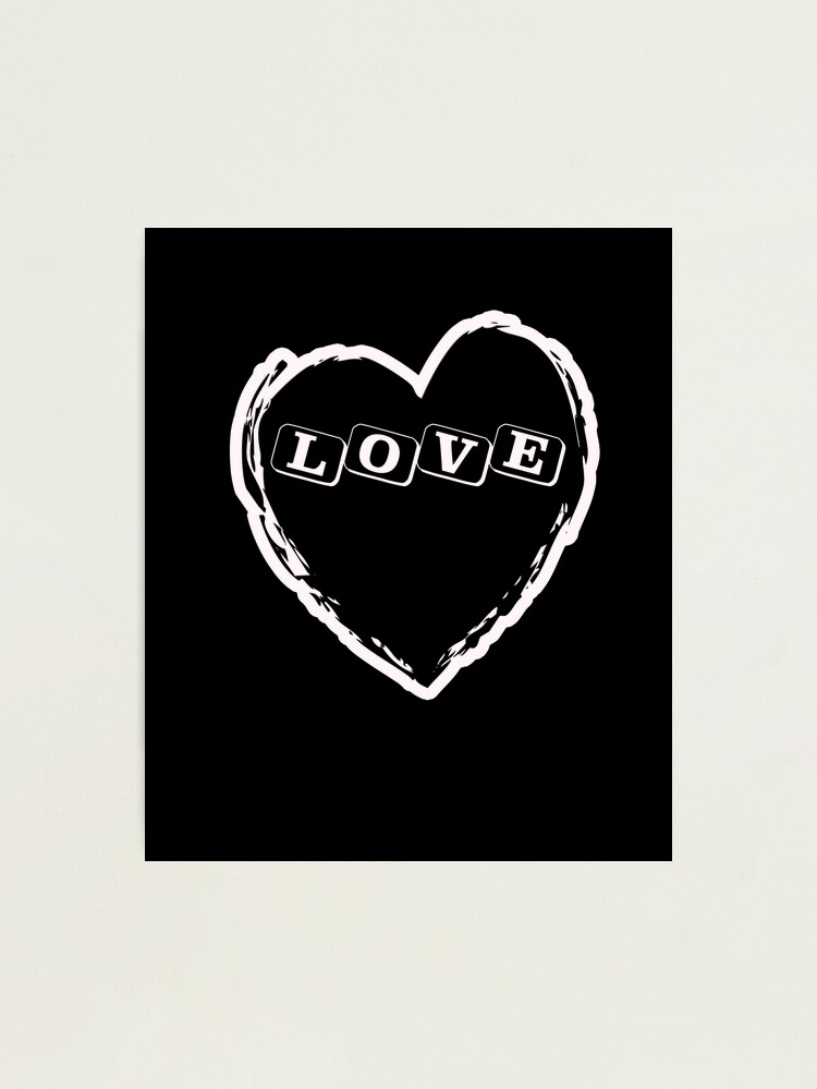 Society6 ケース Black White Heart Love Black and Grey Heart Printable Wall Art, Trendy Heart