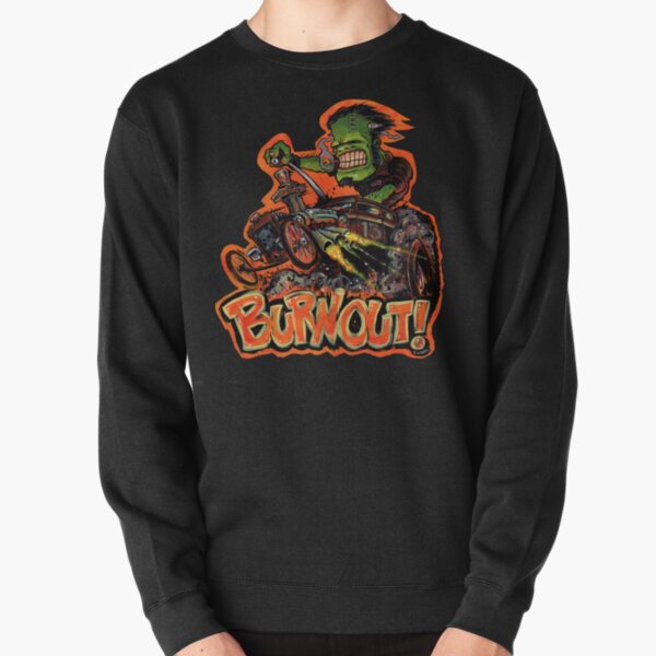 BURNOUT Hot Rod Monster Art Pullover Sweatshirt