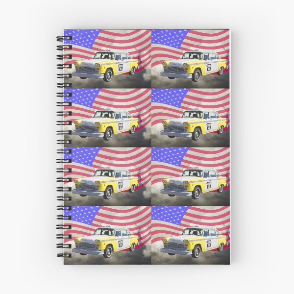 Item preview, Checker Taxi Cab And US Flag designed and sold by KWJphotoart.