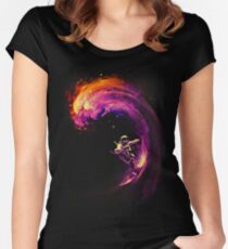 Space Surfing Women's Fitted Scoop T-Shirt