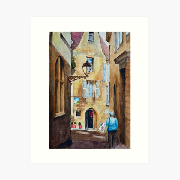 Sarlat-la-Canéda Street Lamp Art Print