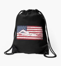 Schwimmen-Athleten-Schwimmen-Team USA Flag Distressed Swimmers Gift Turnbeutel