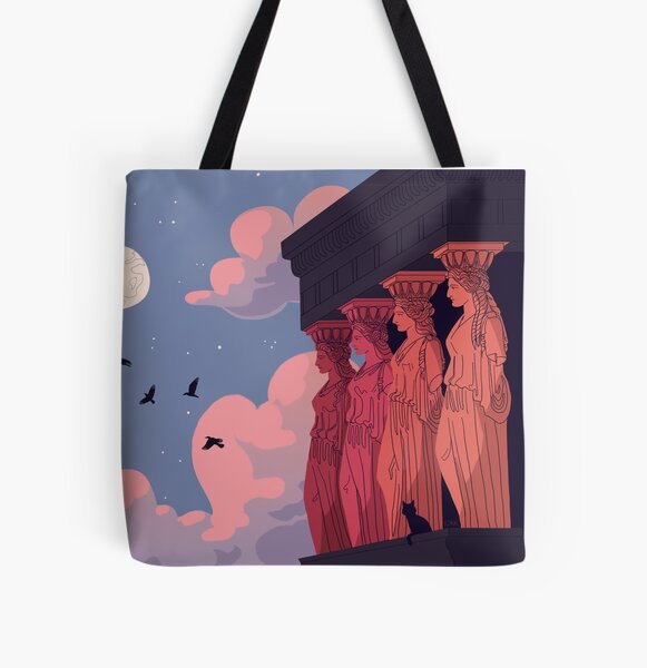 Caryatids at Dusk All Over Print Tote Bag
